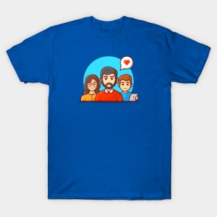 Cute Teamwork Cartoon Vector Icon Illustration T-Shirt